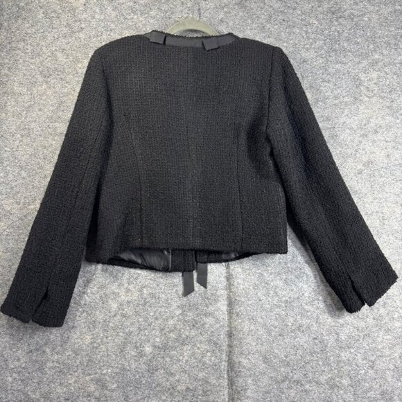 Tangueiras Made In Italy Black Minimalist Viscose Blend Tweed Blazer No Size - Picture 14 of 16